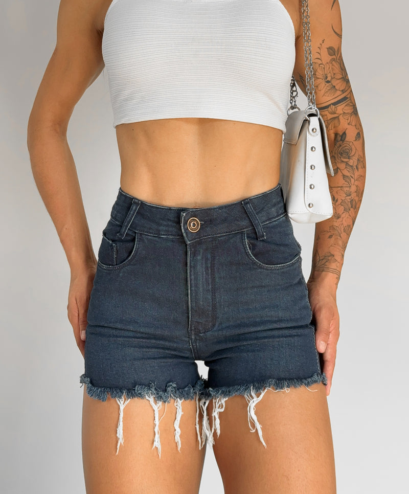 short jeans barra desfiada stone